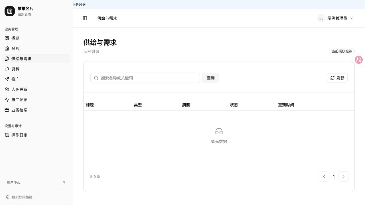 组织管理 · 供给与需求